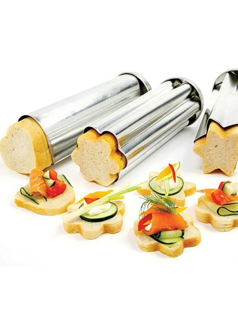 Vintage Bread Tubes - The Pampered Chef Flower Heart Star Shape Baking Pan NIB